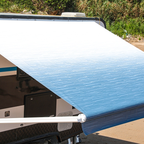ALEKO® 10'X8' Retractable Motorized RV or Home Patio Canopy Awning, Blue Fade Color