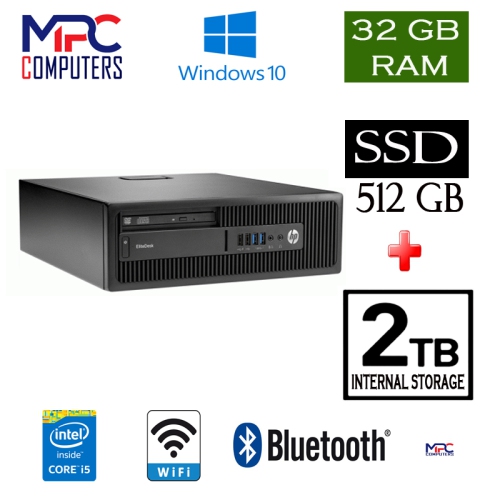 HP  Refurbished (Good) - Gaming 800 G2 Sff, Intel Core I5 3.3Ghz, 32G Ddr4, 512G SSD+2Tb, Gtx 1650 4G, DVD, Win10