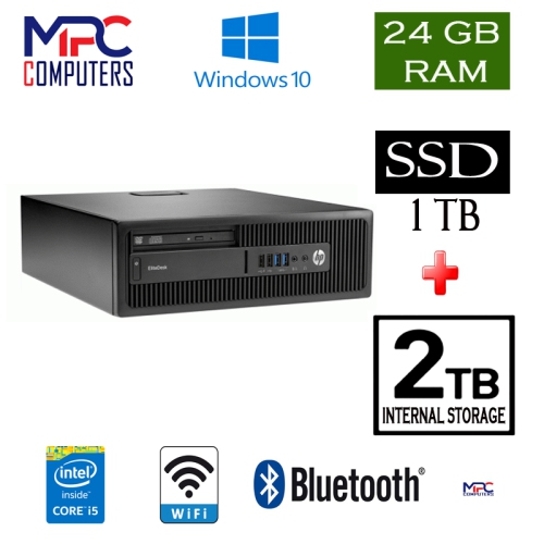 HP  Refurbished (Good) - Gaming 800 G2 Sff, Intel Core I5 3.3Ghz, 24G Ddr4, 1Tb SSD+2Tb, Gtx 1650 4G, DVD, Win10