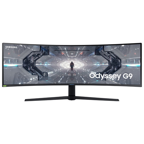 Samsung Odyssey G9 49" DQHD 240Hz 1ms GTG Curved VA LED G-Sync Gaming Monitor - White