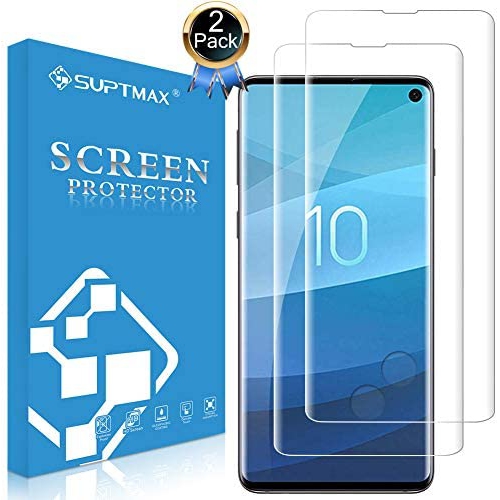 2 Pack Support Fingerprint Sensor HD Tempered Glass Screen Protector Compatible with Samsung Galaxy S10 ScratchProof Galaxy S10 Screen Protector, 9H Hardness No Bubbles
