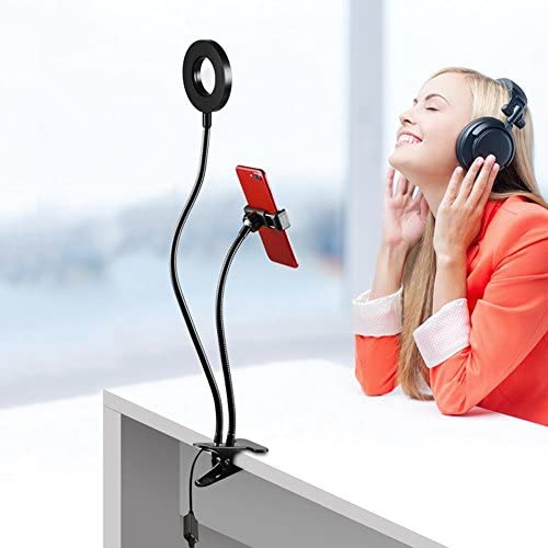 Selfie Ring Light with Phone Holder Stand for YouTube, Facebook, Live Streaming, Podcast & Makeup, LED Camera Light