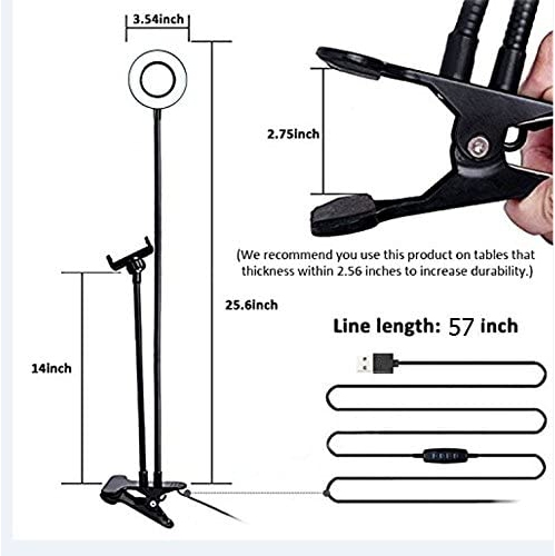 Selfie Ring Light with Phone Holder Stand for YouTube, Facebook, Live Streaming, Podcast & Makeup, LED Camera Light