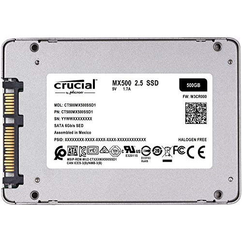 Crucial MX500 500GB 3D NAND SATA 2.5 Inch Internal SSD
