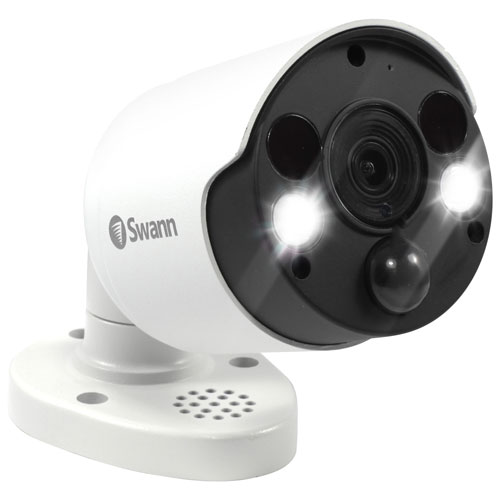 Caméra cylindrique supplémentaire d'intérieur/d'extérieur avec fil Ultra HD 4K de Swann - Blanc