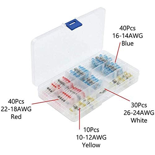 Stanz 120Pcs Heat Shrink Wire Connector Set,Solder Seal Wire Connector Terminals,Shrink Tube Wire Connection,Waterproof