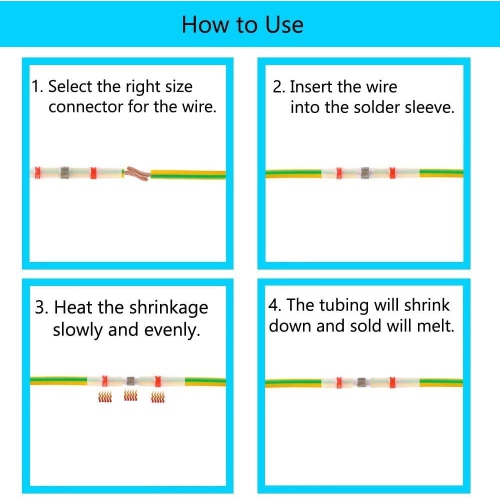 Stanz 120Pcs Heat Shrink Wire Connector Set,Solder Seal Wire Connector Terminals,Shrink Tube Wire Connection,Waterproof