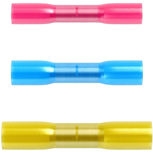 100Pcs Heat Shrink Butt Connectors Kit Insulated Waterproof Marine Automotive Grade Terminal Set Electrical Wire Crimp Connector Assortment 10-22 AWG