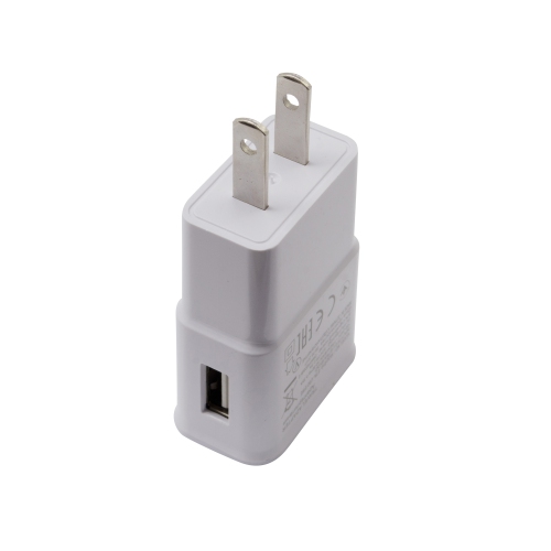 Universal USB Travel Charging Adapter Wall Charger 2 Pin US/Canada Plug - White