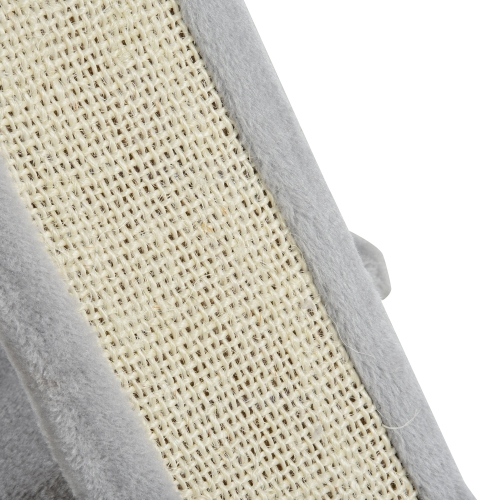 PawHut Plush Cat Tree Tower Activity Center with Sisal Scratching Post Scratching Board Perch Condo, Light Grey