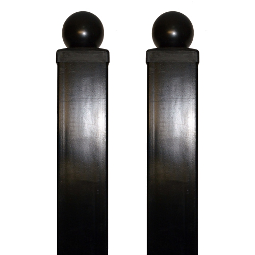 ALEKO 3.5 in. x 3.5 in. x 108 in. Black Steel Driveway Gate Post for Dual Oslo, Madrid, Stockholm Driveway Gates