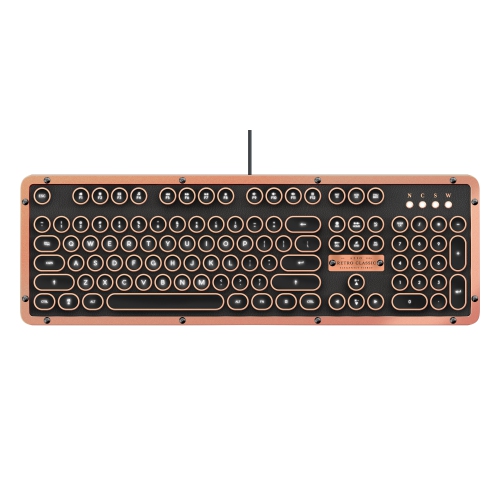 AZIO  Retro Classic Bluetooth Artisan Keyboard - Luxury Vintage Backlit Mechanical Typewriter Style | Black/copper (Mk-Retro-L-Bt-03-Us) Beautiful keyboard