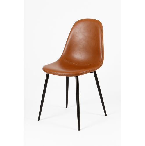 Nicer Furniture Brown Bonded Leather Dining Side Chair, Set of 4