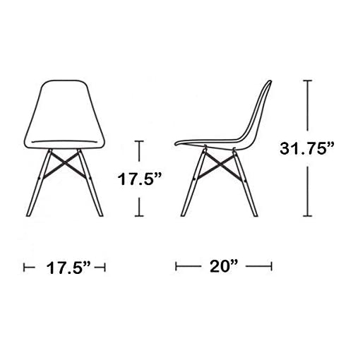 Nicer Furniture Set of One Black - Eiffel Style Side Chair with Natural Wood Legs Eiffel Dining Room Chair