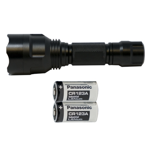 Cree XP-E LED - 300 Lumens Flashlight + 2 x Panasonic CR123 Batteries