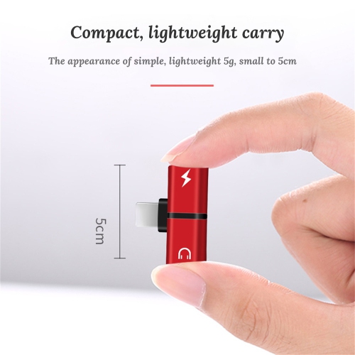 2 in 1 Double iPhone Adapter Headphone Red Jack Converter 12 11 XR XS X 8 7 Splitter Dual AUX Female Audio Charger Lightning