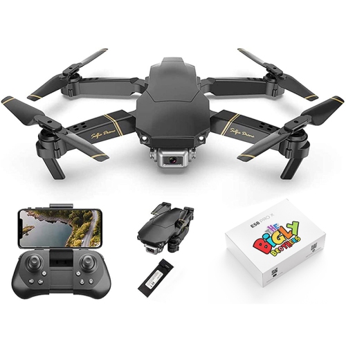The Bigly Brothers E58 Pro X : Drone HD 4k, noir FPV drone avec caméra et étui de transport. Prêt à voler, aucun assemblage requis.