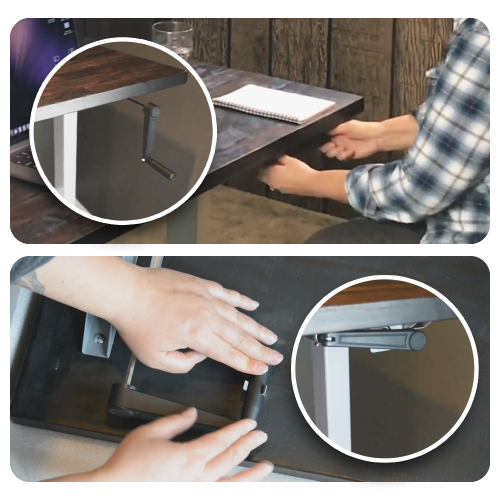 Standing Desk, Manual Crank Adjustable Height Sit-Stand Frame