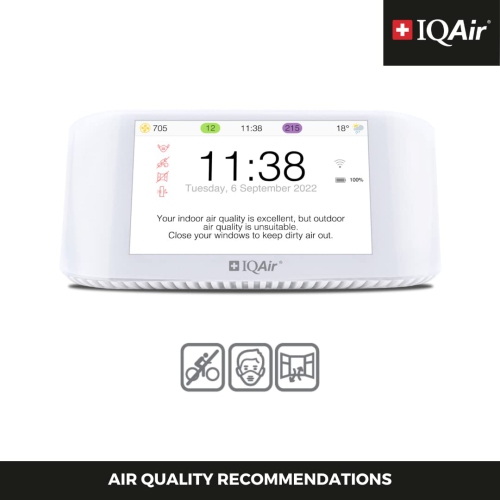 IQAir AirVisual Pro Air Quality Monitor for PM2.5, CO2, AQI, Temperature, and Humidity, Real-Time Air Quality