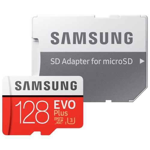 Carte mémoire microSDXC de 100 Mo/s et 128 Go EVO Plus de Samsung
