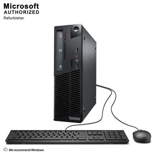 Refurbished - Lenovo ThinkCentre M73 SFF, Intel Quad Core i5 4570 up to 3.6G, 12G RAM, 512G SSD, WiFi, BT, DVD,W10P64 (EN/FR/ES)