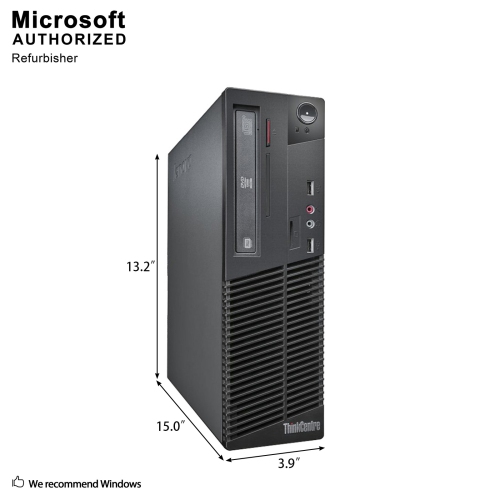 Refurbished - Lenovo ThinkCentre M73 SFF, Intel Quad Core i5 4570 up to 3.6G, 12G RAM, 512G SSD, WiFi, BT, DVD,W10P64 (EN/FR/ES)