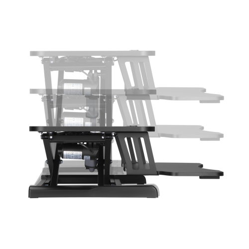 Uplite Electric 32x24 inch Standing Desk Converter | Motorized Sit Stand Desk Riser For Laptop and Monitor | Ergonomic Height Adjustable Workstation