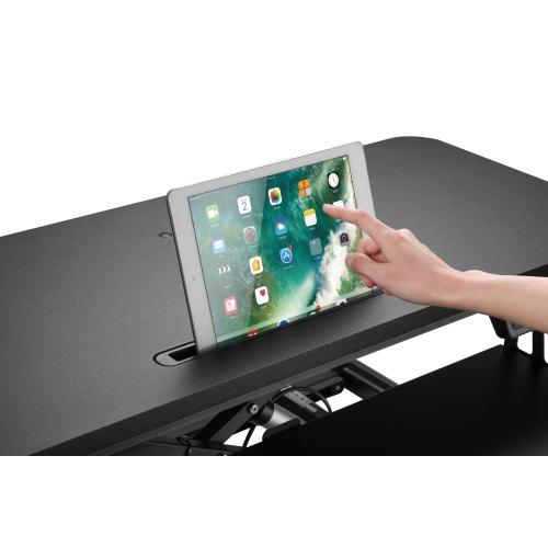 Uplite Electric 32x24 inch Standing Desk Converter | Motorized Sit Stand Desk Riser For Laptop and Monitor | Ergonomic Height Adjustable Workstation