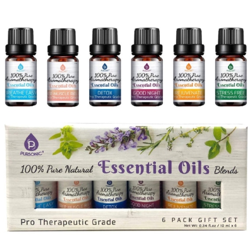 Pursonic Pure Essential Aroma Oil Blends. 6 pack