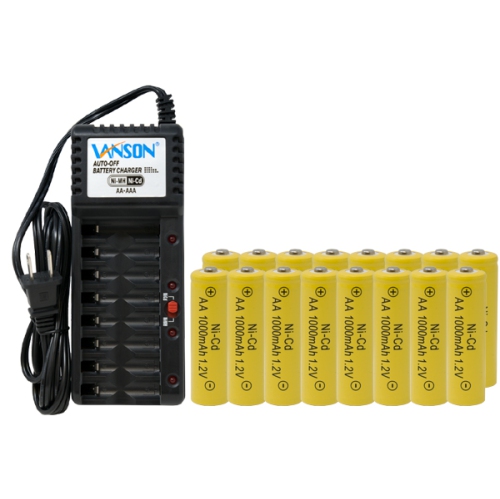 V-868 8 – Chargeur AA et AAA + 16 piles AA NiCd