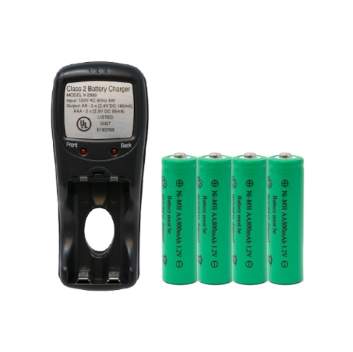 V-2833 AA & AAA Battery Charger + 4 AA NiMH Batteries