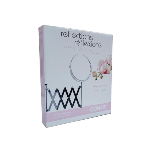 Conair 93412C - Extendable Wall Mount Mirror, 1x 5x Magnification, Chrome Finish