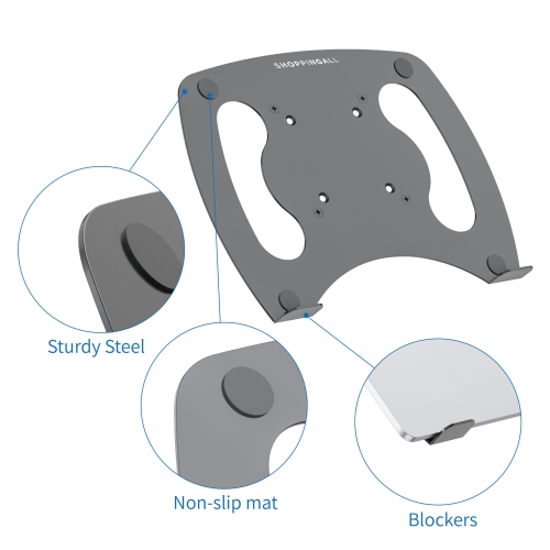 SHOPPINGALL Laptop Mount Tray for Monitor Arms and Stands | Notebook Arm Mount Tray Fits 75 x 75 and 100 x 100 VESA Mount Holes - SA-D15