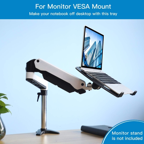 SHOPPINGALL Laptop Mount Tray for Monitor Arms and Stands | Notebook Arm Mount Tray Fits 75 x 75 and 100 x 100 VESA Mount Holes - SA-D15