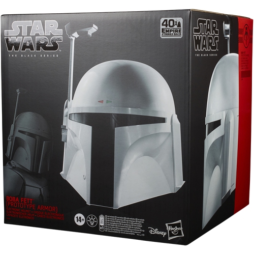 Réplique de taille de vie de la série Star Wars The Black Series - tiré à part du casque électronique de l'armure de Boba Fett