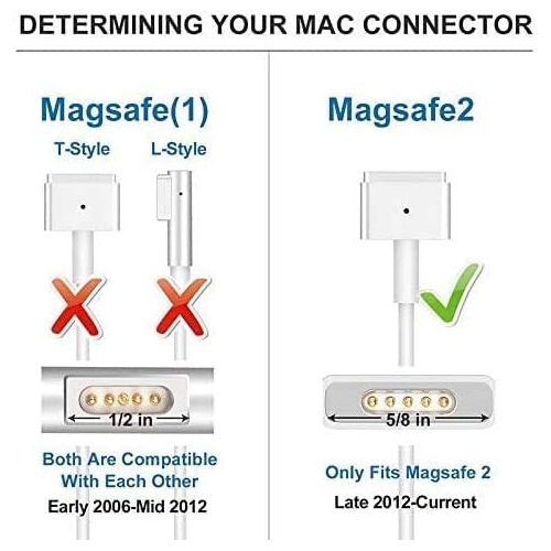 Oakwill Compatible with MacBook Pro Charger 60W MagSafe 2 T-Tip Power Adapter MacBook Pro 11 inch 13inch After Late