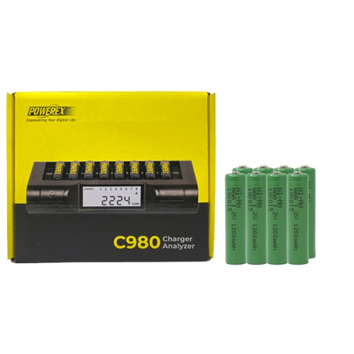 Powerex C980 Smart Charger & 8 AAA NiMH Batteries