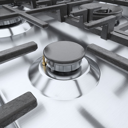 Cuisinière à gaz autonome à 5 brûleurs convection véritable 3,7 pi³ 30 po Bosch - Inox