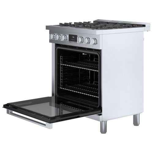 Cuisinière à gaz autonome à 5 brûleurs convection véritable 3,7 pi³ 30 po Bosch - Inox