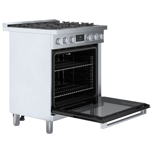 Cuisinière à gaz autonome à 5 brûleurs convection véritable 3,7 pi³ 30 po Bosch - Inox