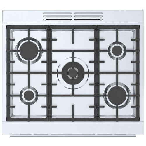 Cuisinière à gaz autonome à 5 brûleurs convection véritable 3,7 pi³ 30 po Bosch - Inox