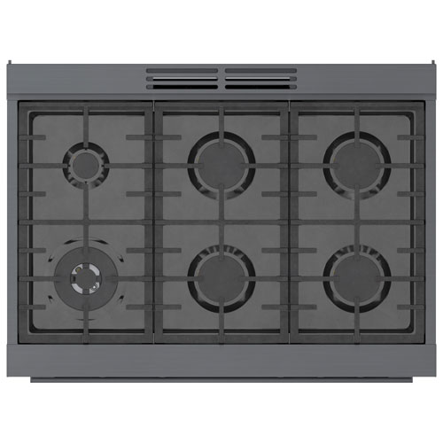 Bosch 36" 3.5 Cu. Ft. Double Oven 6-Burner Freestanding Gas Range - Black Stainless