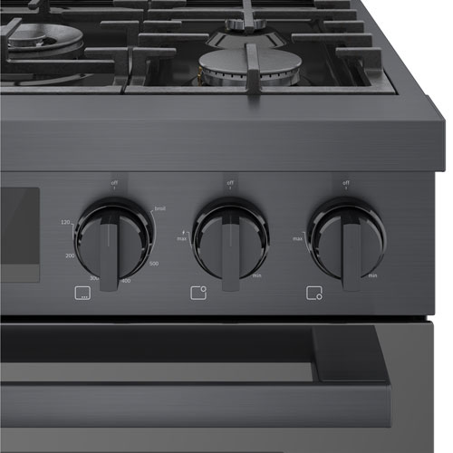 Bosch 30" 3.7 Cu. Ft. True Convection 5-Burner Freestanding Gas Range (HGS8045UC) - Black Stainless