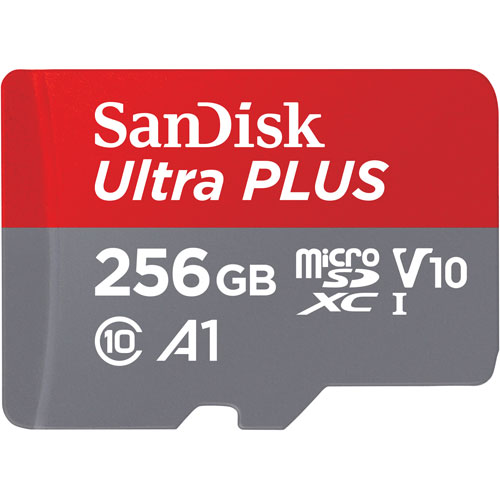 SanDisk Ultra PLUS V10 256GB 130 MB/s microSD Memory Card