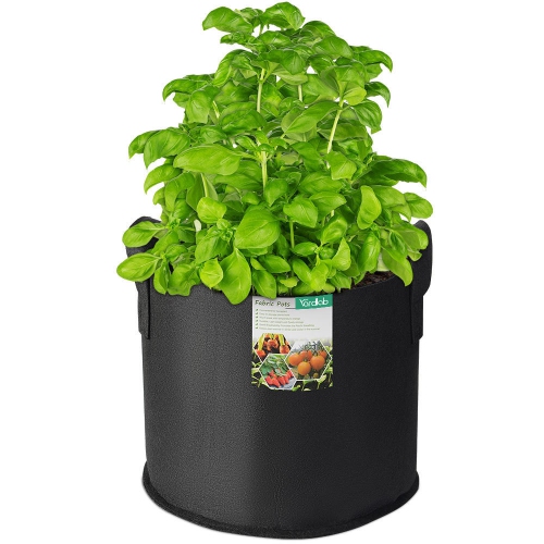 5-Pack 5 Gallon Planting Grow Bags with Handles for Vegetable Flower Plant Container Aeration Fabric Pots, Come with 1 Free 3 Gallon Smart Grow Bag
