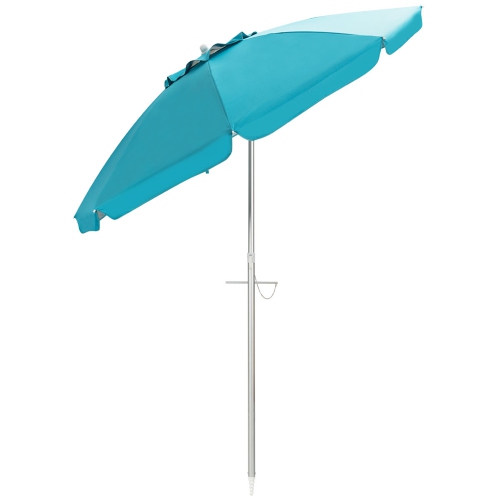 Gymax 6.5Ft Beach Umbrella w/ Tilt Mechanism Sand Anchor Carrying Bag