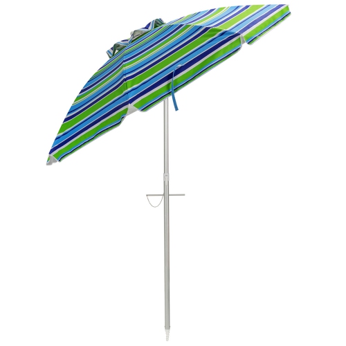 Gymax 6.5Ft Beach Umbrella w/ Tilt Mechanism Sand Anchor Carrying Bag