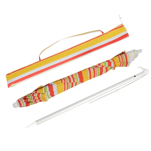 Gymax 6.5Ft Beach Umbrella w/ Tilt Mechanism Sand Anchor Carrying Bag