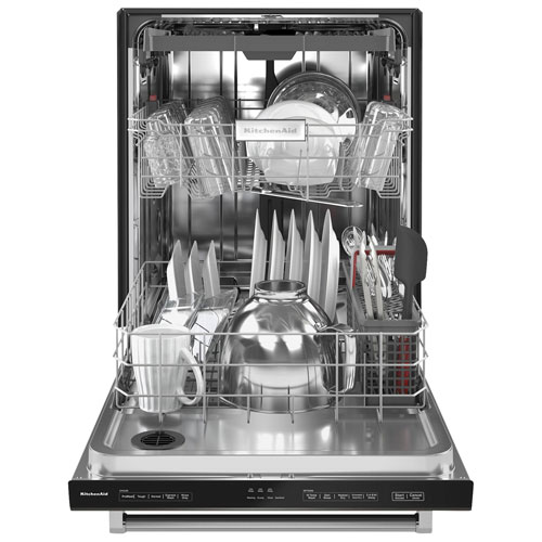Lave-vaisselle encastrable 24 po 39 dB avec troisième panier de KitchenAid - Inox noir
