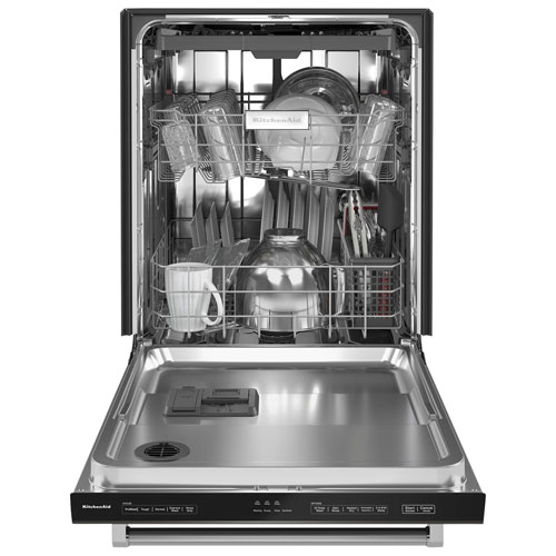 Lave-vaisselle encastrable 24 po 39 dB avec troisième panier de KitchenAid - Inox noir